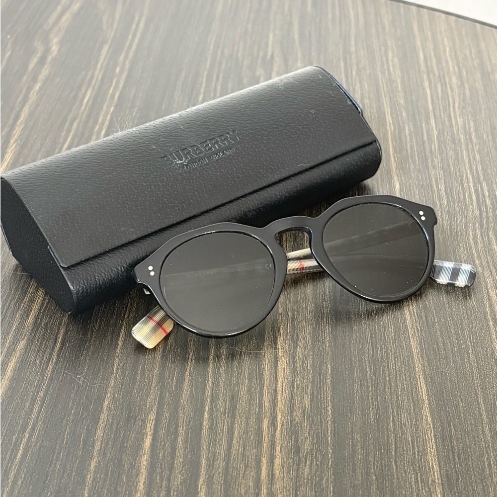 Burberry Black Sunglasses with Check Pattern